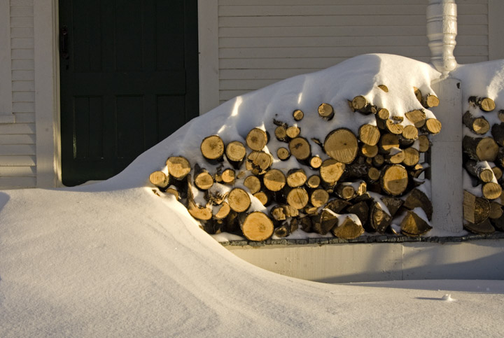 winter woodpile